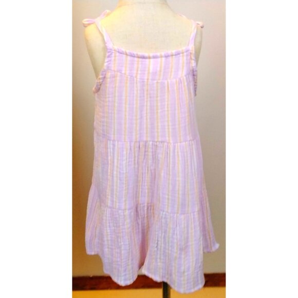 Cat & Jack Toddler Girls Sundress Dress 3T Lavender & Yellow Pinstripe Adorable - Picture 2 of 9